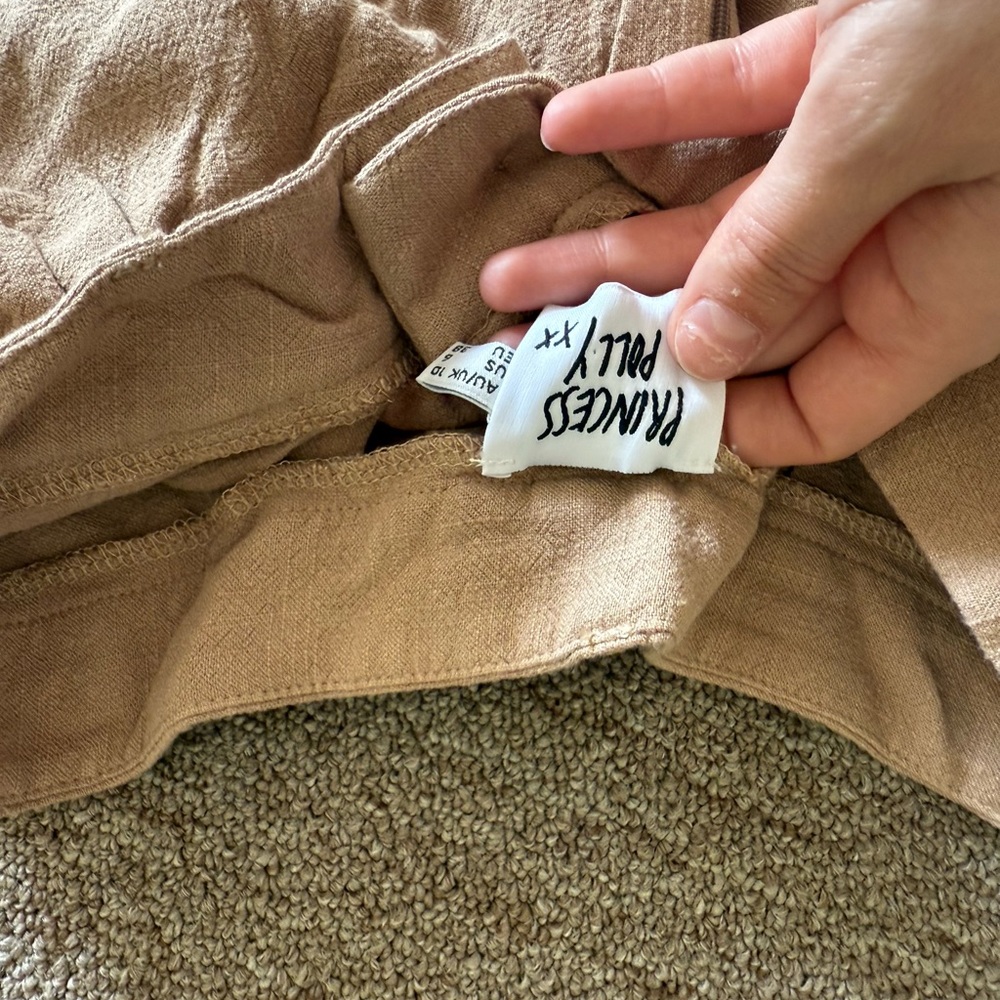 Princess Polly Linen Tan pants - Picture 4 of 5